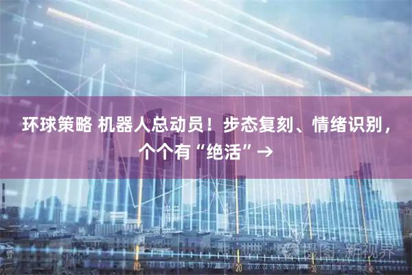 环球策略 机器人总动员！步态复刻、情绪识别，个个有“绝活”→